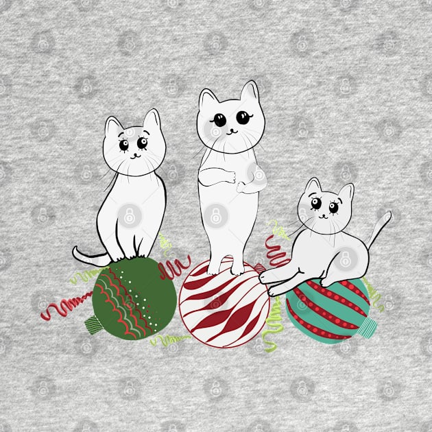 Cute cats with christmas decorative ball by GULSENGUNEL